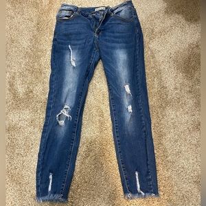 Blue jeans- jeans say 9 but not a true 9 A LOT smaller